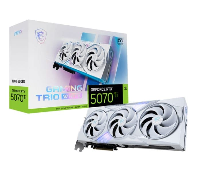 MSI GeForce RTX 5070 Ti Gaming Trio OC 16G Blanc - Miniature 3