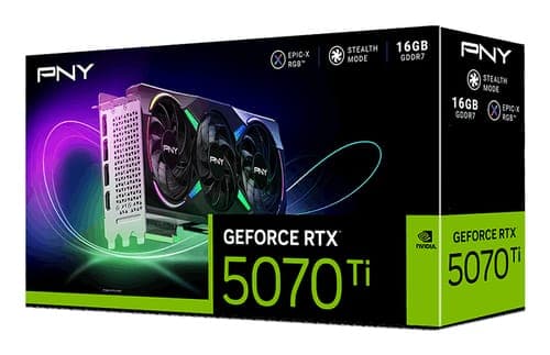 PNY RTX 5070Ti 16GB ARGB Overclocked Triple Fan - Miniature 3