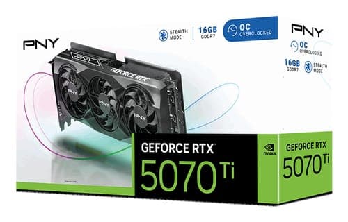 PNY RTX 5070Ti 16GB Overclocked Triple Fan V1 - Miniature 2