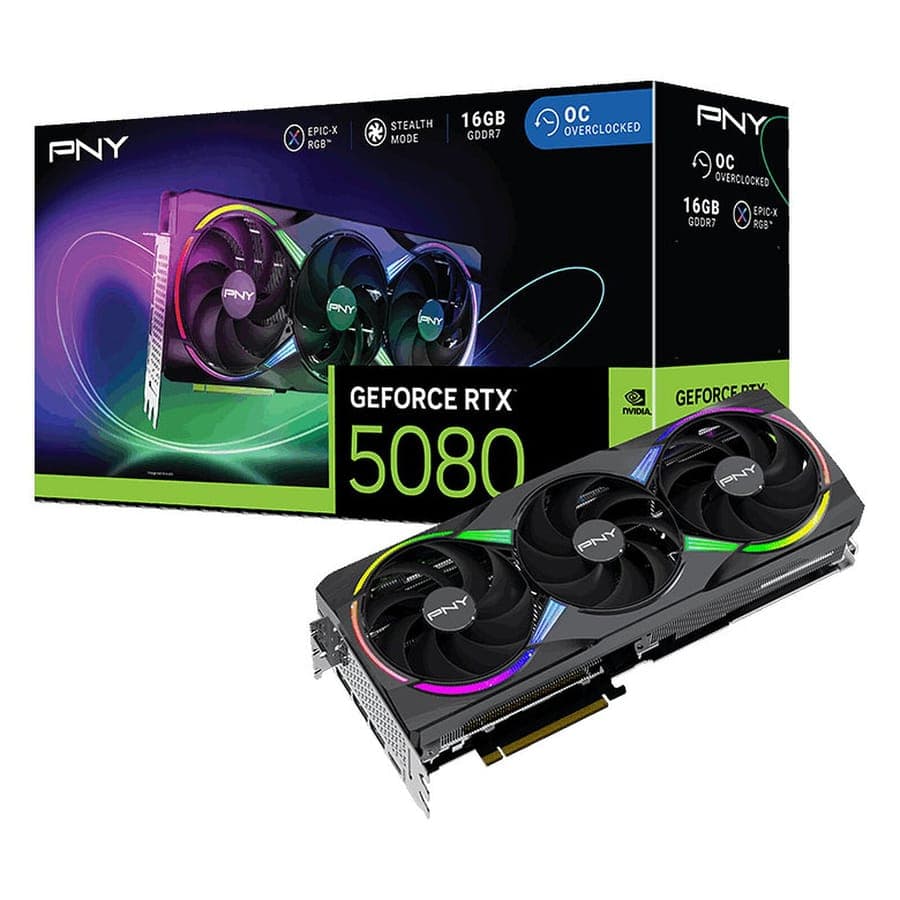 PNY RTX 5080 16GB ARGB Overclocked Triple Fan - Miniature 3